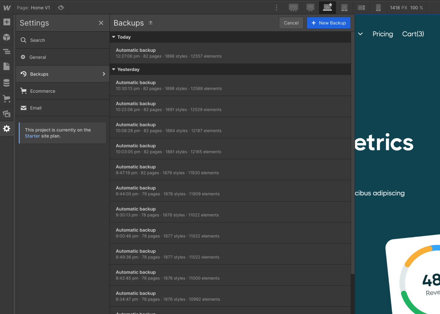 Backups - Webtech X Webflow Template