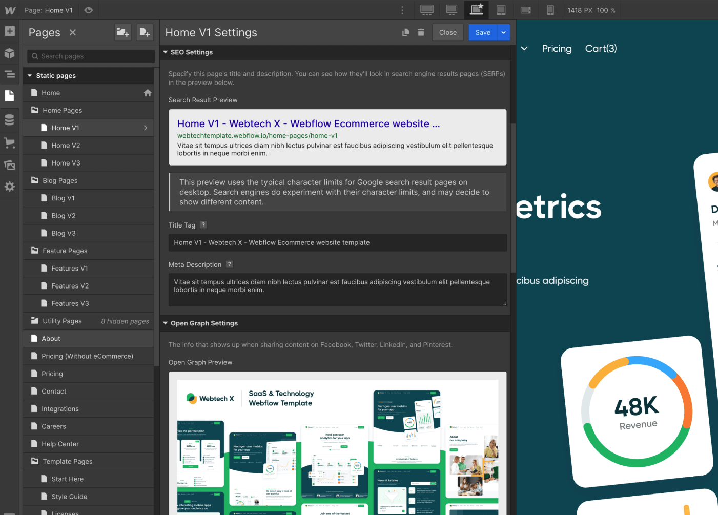 SEO - Webtech X Webflow Template